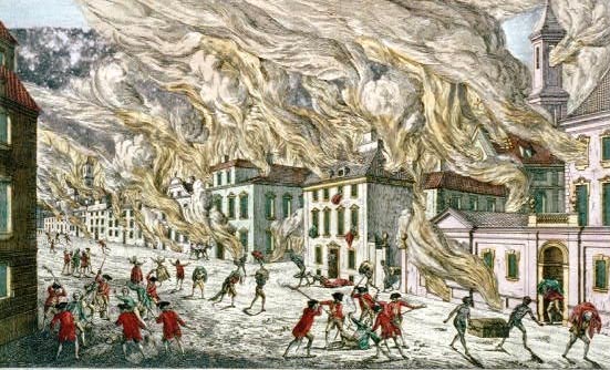 Washington burns houses as he retreats